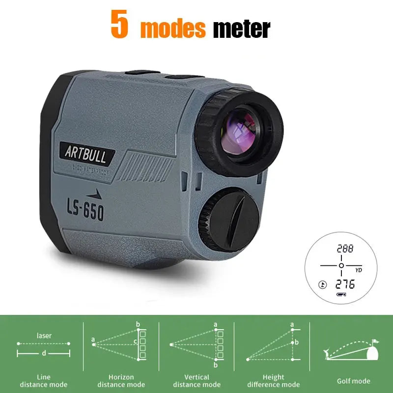 Golf Laser Rangefinder, Telescope with Flag-Lock Slope Pin Distance Meter for Hunting Monocular