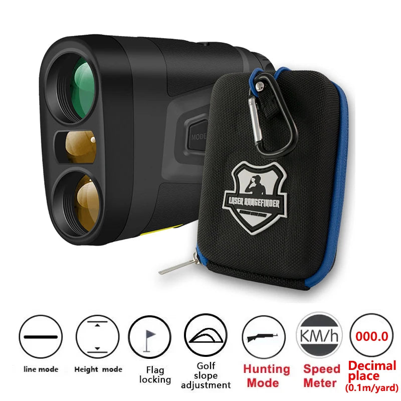 Golf Laser Rangefinder, Telescope with Flag-Lock Slope Pin Distance Meter for Hunting Monocular