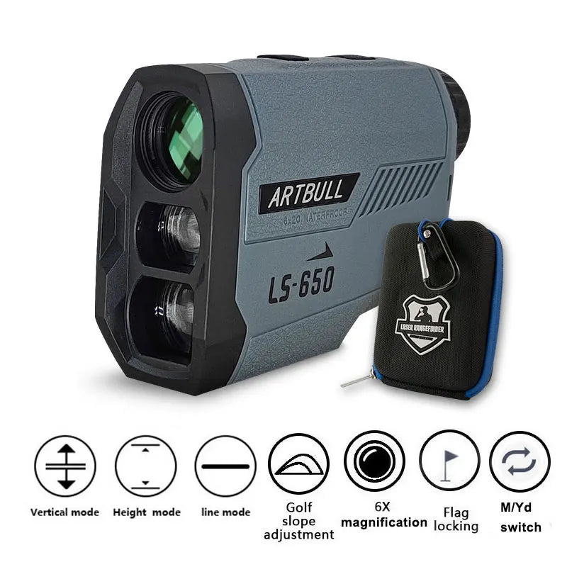 Golf Laser Rangefinder, Telescope with Flag-Lock Slope Pin Distance Meter for Hunting Monocular