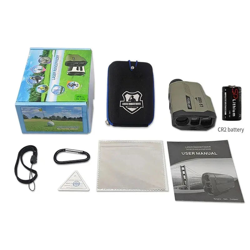 Golf Laser Rangefinder, Telescope with Flag-Lock Slope Pin Distance Meter for Hunting Monocular